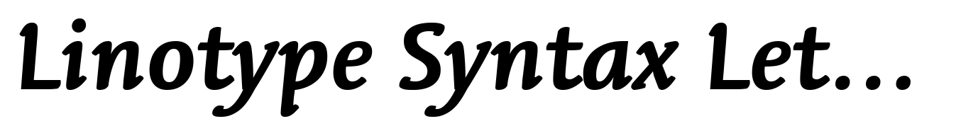 Linotype Syntax Letter Bold Italic OsF